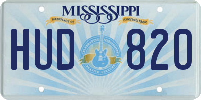 MS license plate HUD820