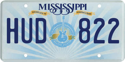 MS license plate HUD822