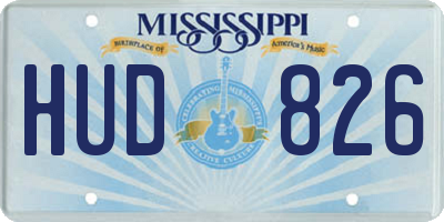 MS license plate HUD826