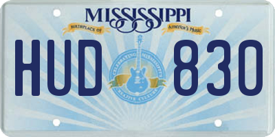 MS license plate HUD830