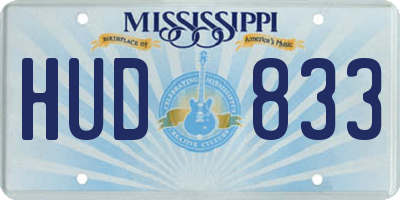 MS license plate HUD833
