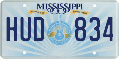 MS license plate HUD834