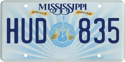 MS license plate HUD835