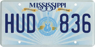 MS license plate HUD836