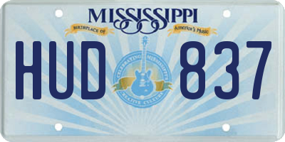 MS license plate HUD837