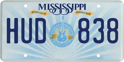 MS license plate HUD838