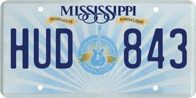 MS license plate HUD843