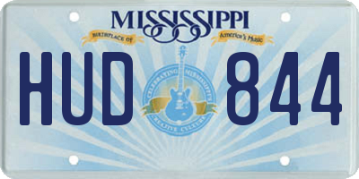 MS license plate HUD844