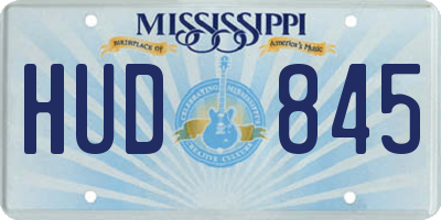 MS license plate HUD845