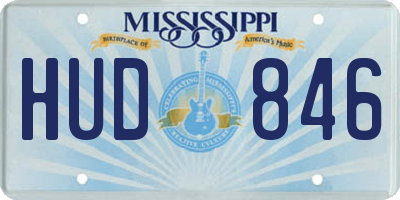 MS license plate HUD846
