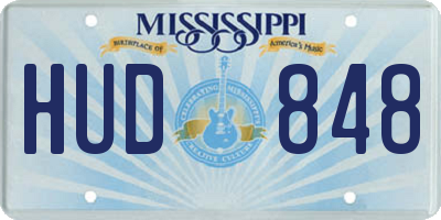 MS license plate HUD848