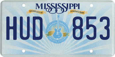 MS license plate HUD853