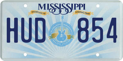 MS license plate HUD854