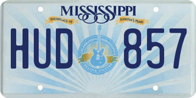 MS license plate HUD857