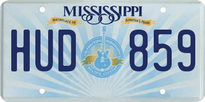 MS license plate HUD859
