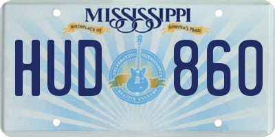 MS license plate HUD860