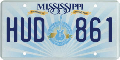 MS license plate HUD861