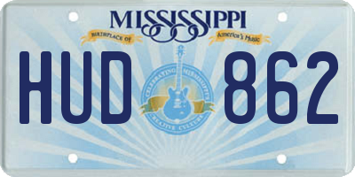 MS license plate HUD862