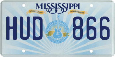 MS license plate HUD866