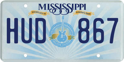 MS license plate HUD867