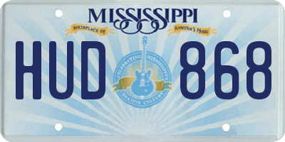 MS license plate HUD868