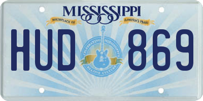 MS license plate HUD869