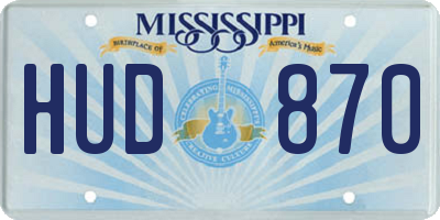 MS license plate HUD870