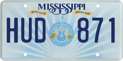 MS license plate HUD871