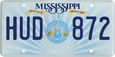 MS license plate HUD872