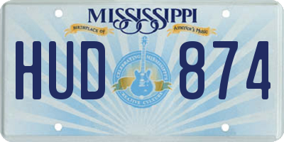 MS license plate HUD874
