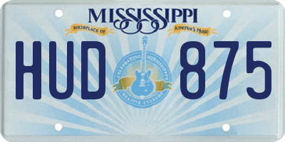 MS license plate HUD875
