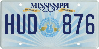 MS license plate HUD876