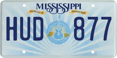 MS license plate HUD877