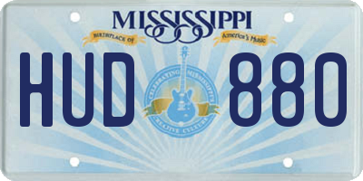 MS license plate HUD880
