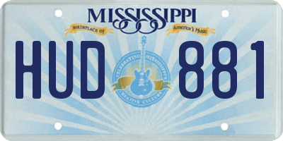 MS license plate HUD881