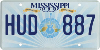 MS license plate HUD887