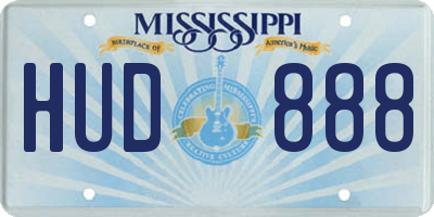 MS license plate HUD888