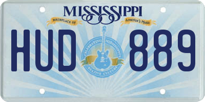 MS license plate HUD889