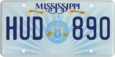 MS license plate HUD890