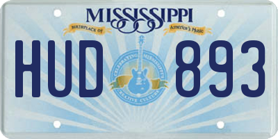 MS license plate HUD893