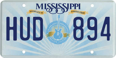 MS license plate HUD894