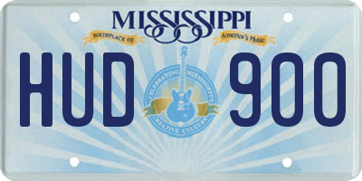 MS license plate HUD900