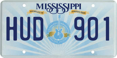 MS license plate HUD901