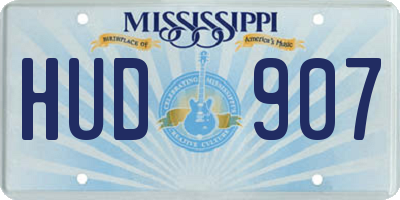 MS license plate HUD907