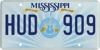 MS license plate HUD909