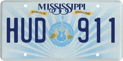 MS license plate HUD911