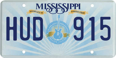 MS license plate HUD915