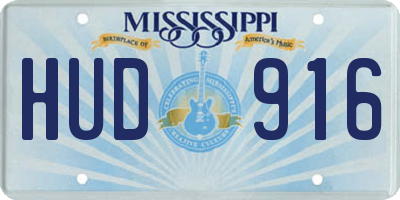 MS license plate HUD916