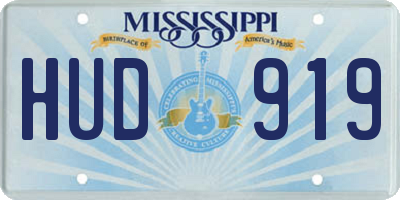 MS license plate HUD919