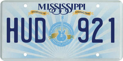 MS license plate HUD921